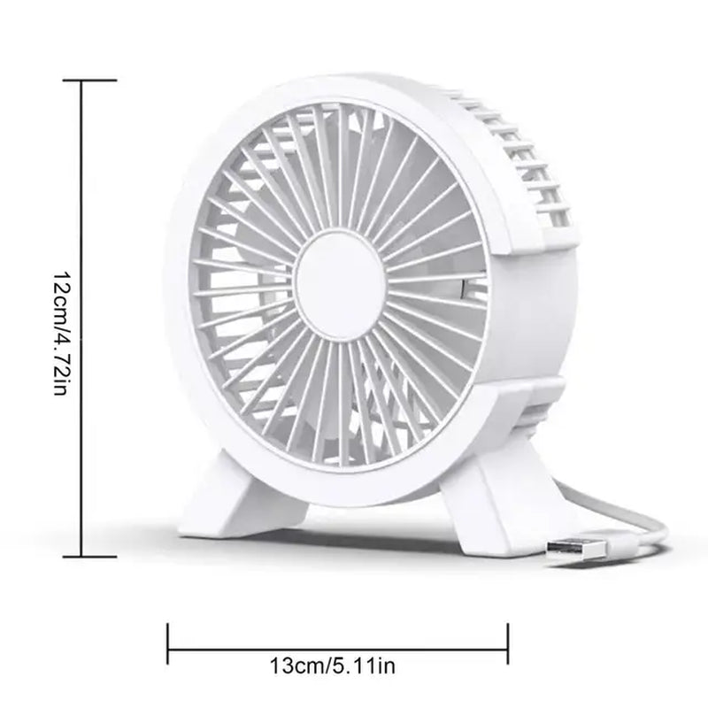 Rubi Desk Fan - Strong Wind - Mini - Low Noise - Portable - Cooling - USB Powered - Rechargeable - I Love 💕