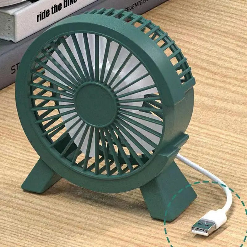 Rubi Desk Fan - Strong Wind - Mini - Low Noise - Portable - Cooling - USB Powered - Rechargeable - I Love 💕