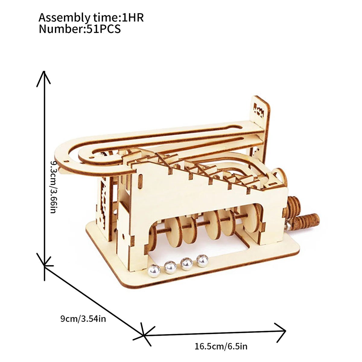 Spiral Marble Run (3D Wooden Puzzles) - The Toy Base