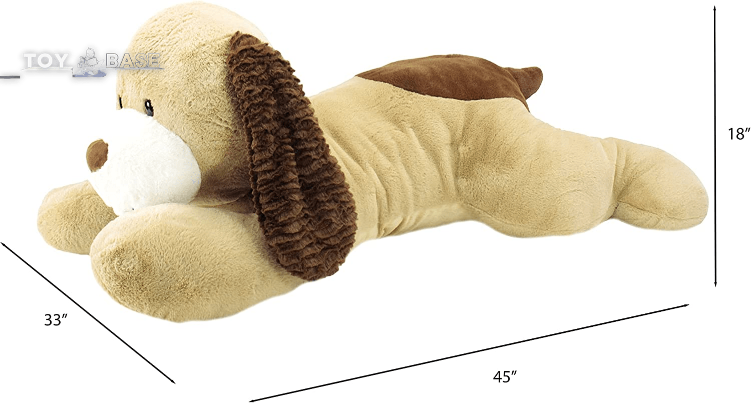 Sqoosh 2 Poof Giant, Cuddly, Ultra Soft Plush Stuffed Animal with Bonus Interactive Surprise - 44" Dog - The Toy Base