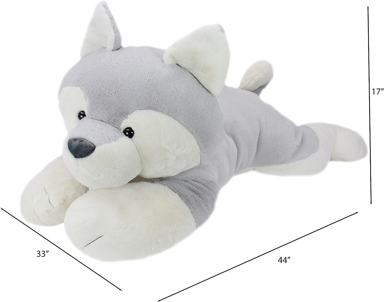 Sqoosh2Poof Giant, Cuddly, Ultra Soft Plush Stuffed Animal with Bonus Interactive Surprise - 44" Husky - I Love 💕