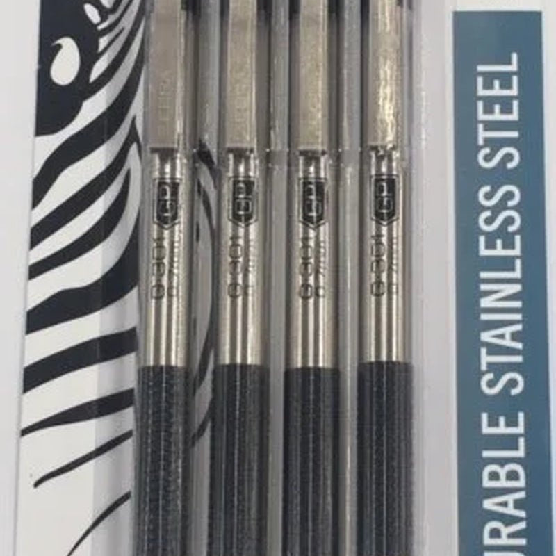 Stainless Steel Retractable Gel Pen, 0.7Mm, Black Ink, 4-Pack - The Toy Base