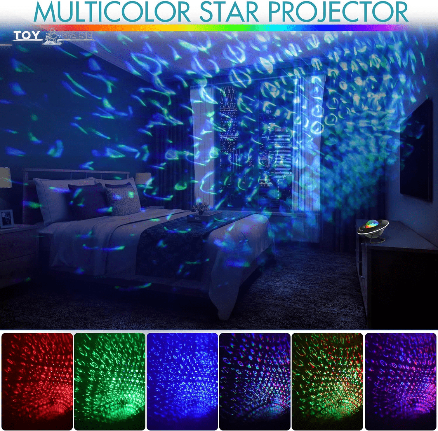 Star Projector- UFO Galaxy Projector with Timer, Remote and Bluetooth Speaker, Night Light Projector for Kids Adults, Bedroom Ceiling, Home Theater - The Toy Base