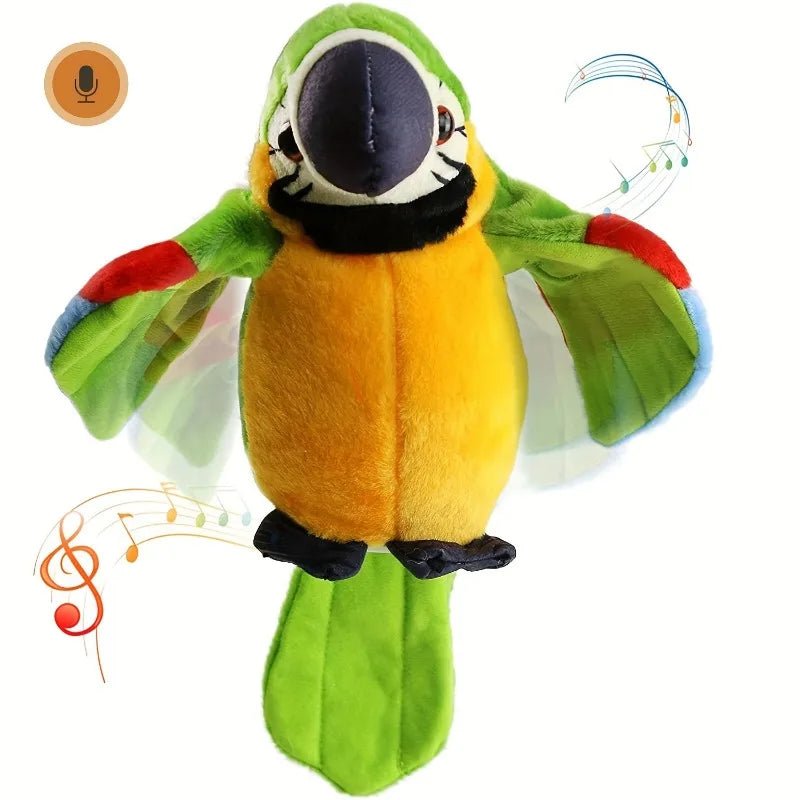 Talking Macaw Parrot - Repeat What You Say - Stuffed Animal Plush Toy - Electronic Record Animated Bird Speaking Parrot - I Love 💕