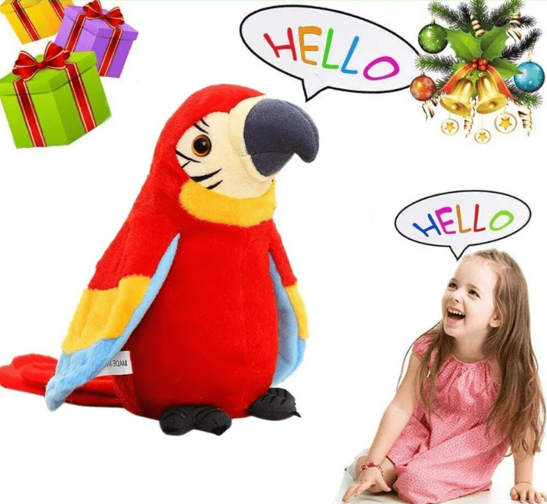 Talking Macaw Parrot - Repeat What You Say - Stuffed Animal Plush Toy - Electronic Record Animated Bird Speaking Parrot - I Love 💕