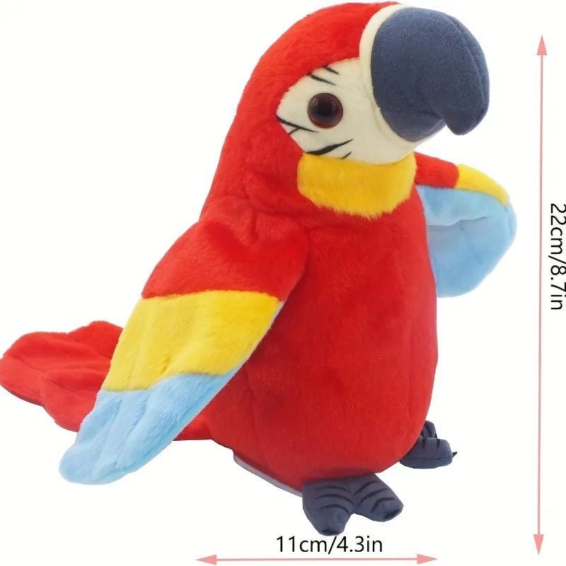 Talking Macaw Parrot - Repeat What You Say - Stuffed Animal Plush Toy - Electronic Record Animated Bird Speaking Parrot - I Love 💕