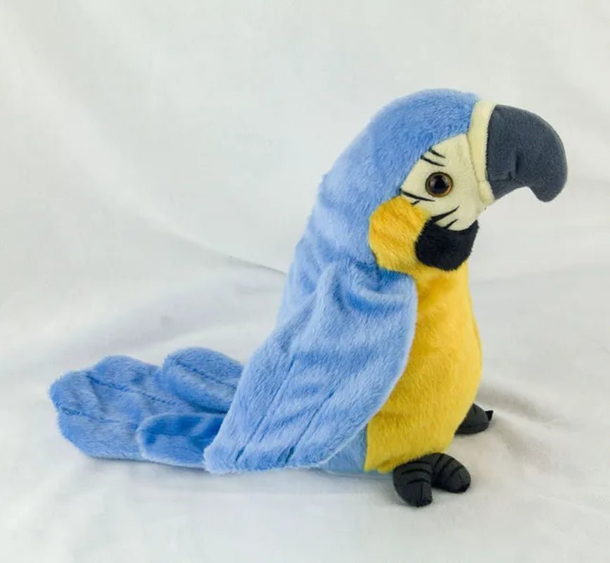 Talking Macaw Parrot - Repeat What You Say - Stuffed Animal Plush Toy - Electronic Record Animated Bird Speaking Parrot - I Love 💕