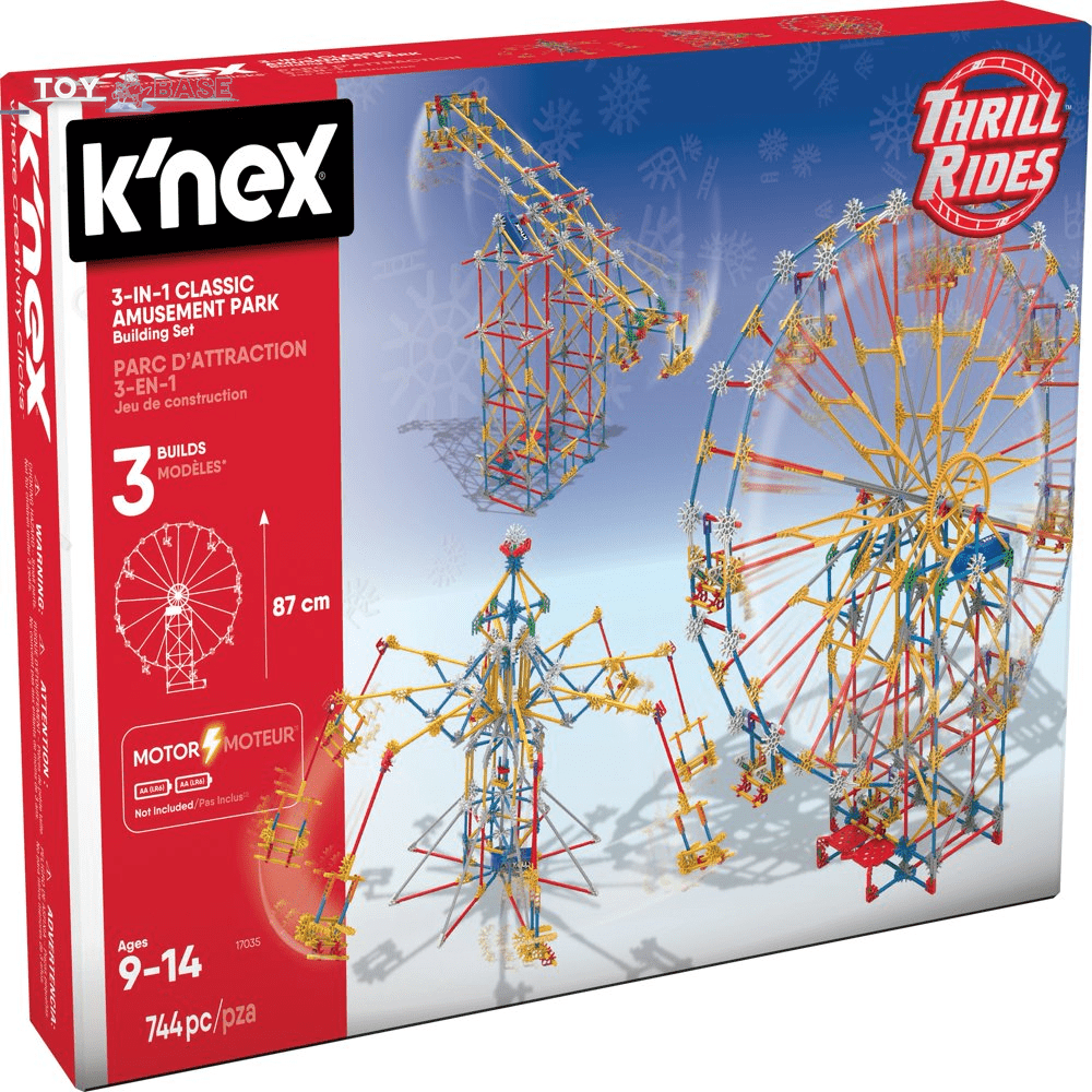 Thrill Rides - 3-In-1 Classic Amusement Park Building Set - 744 Pieces - Ages 9 Engineering Education Toy - The Toy Base