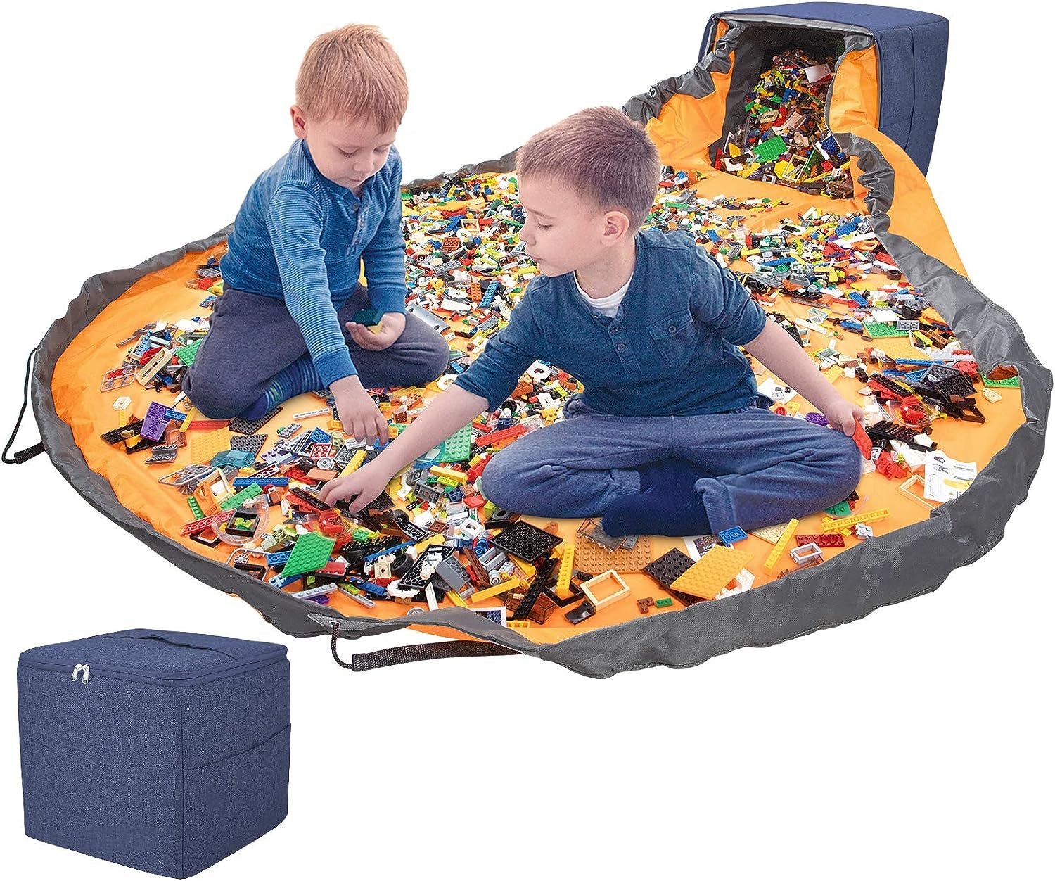 Toy Storage Basket and Play Mat - Extra Large - 13.5'' Cubic - The Toy Base