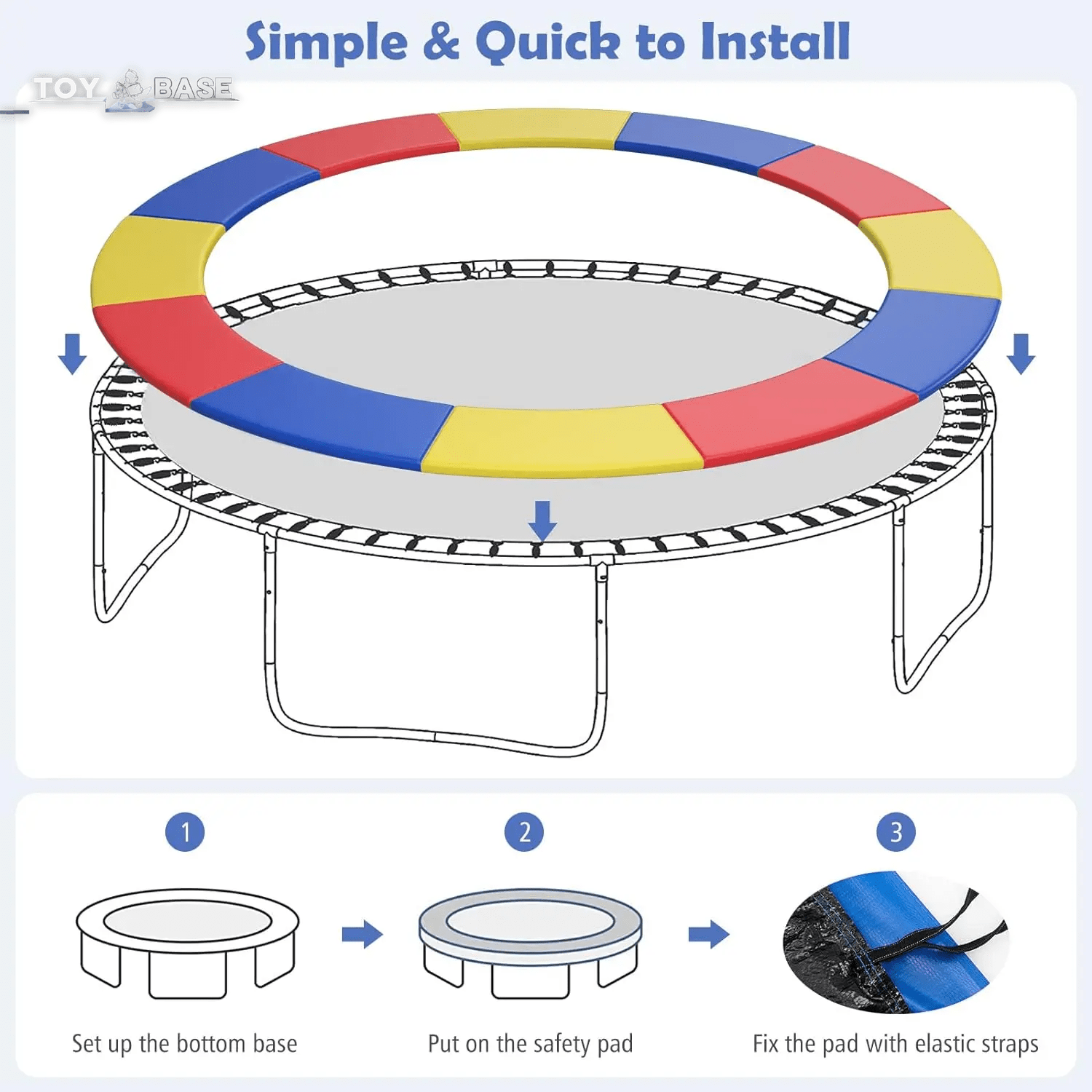 Trampoline Replacement Pad (Rainbow round 6/8/10FT) - The Toy Base