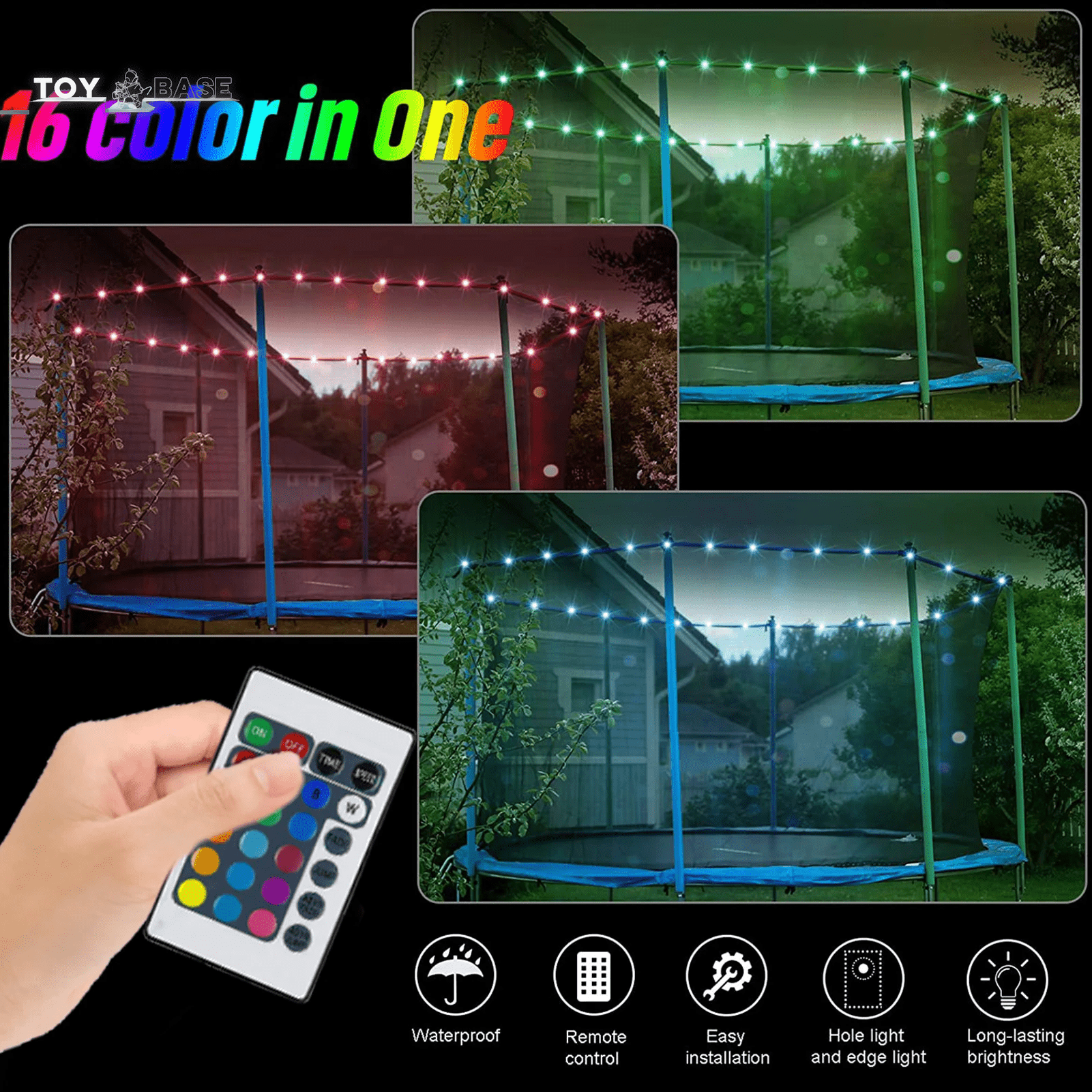 Trampoline Rim LED Light (16 Color - Remote Control ) - The Toy Base