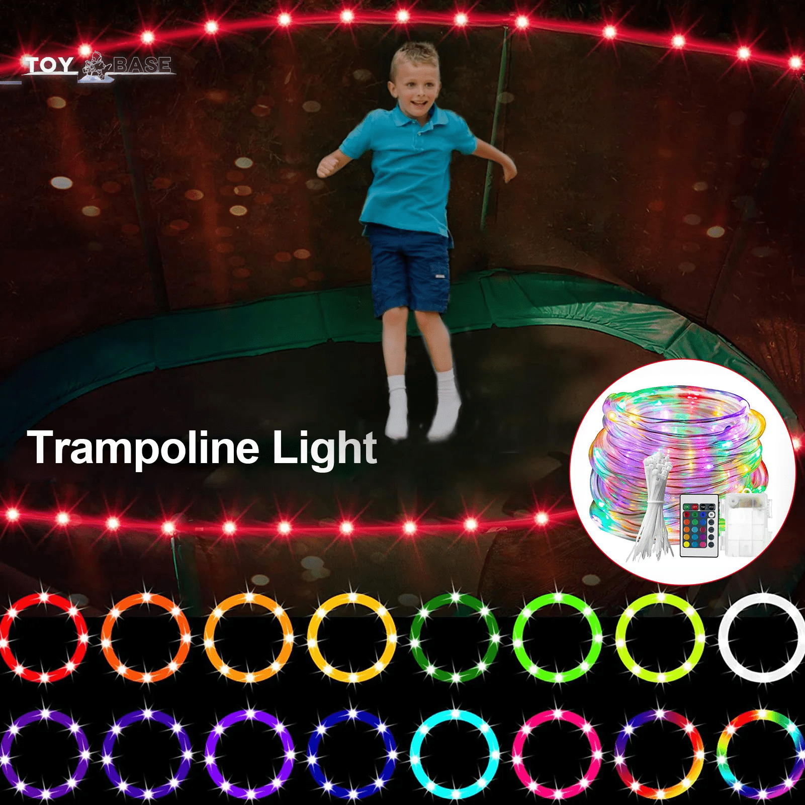 Trampoline Rim LED Light (16 Color - Remote Control ) - The Toy Base