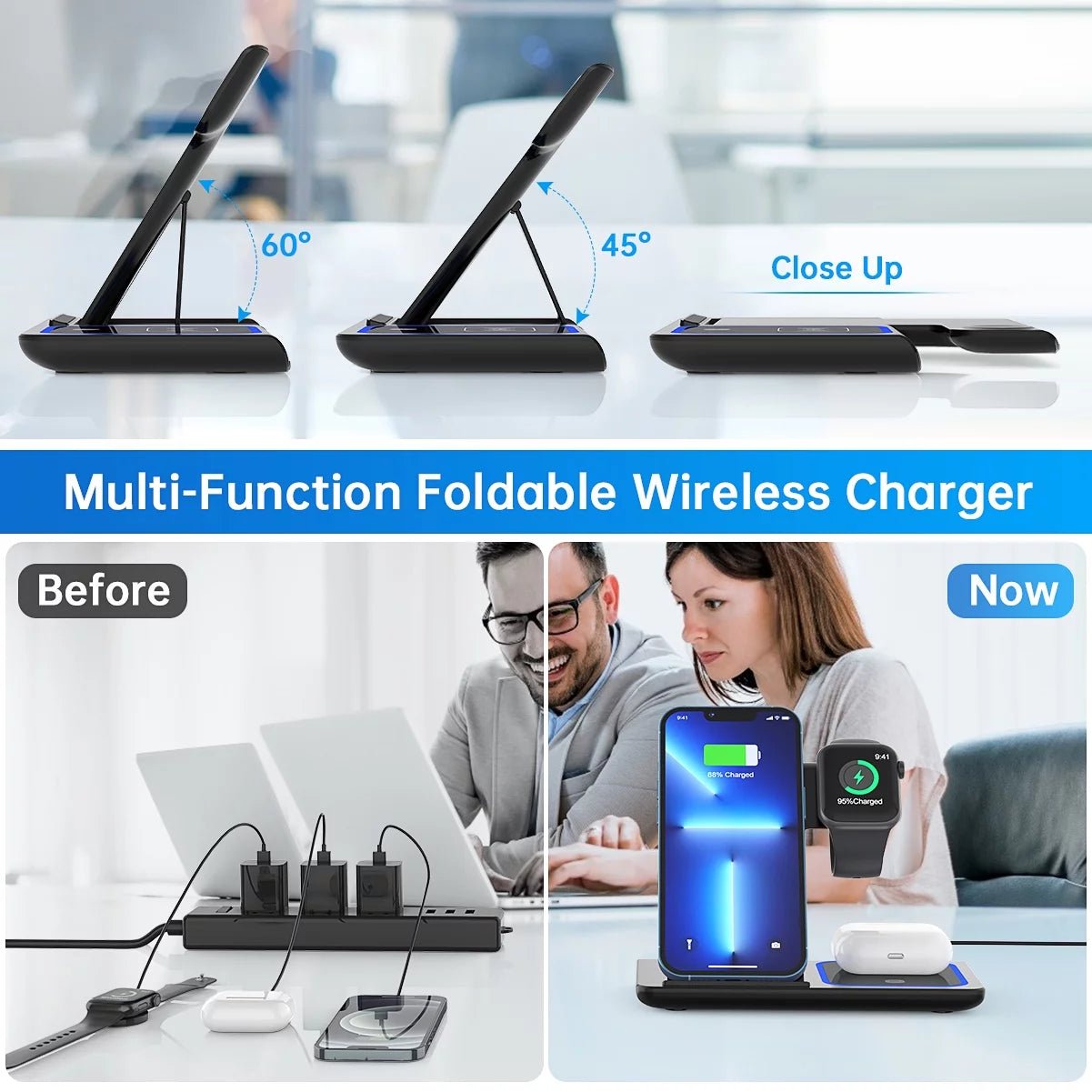 Transcend A2 - 3 in 1 Wireless Charger - 18W Fast Charging Station - I Love 💕