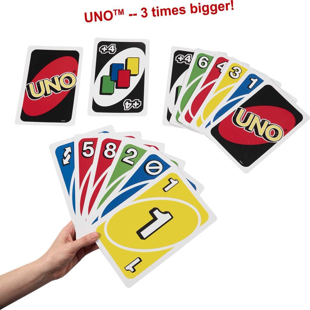 UNO - Giant Cards - 108 Oversized Cards for 2-10 Players - The Toy Base