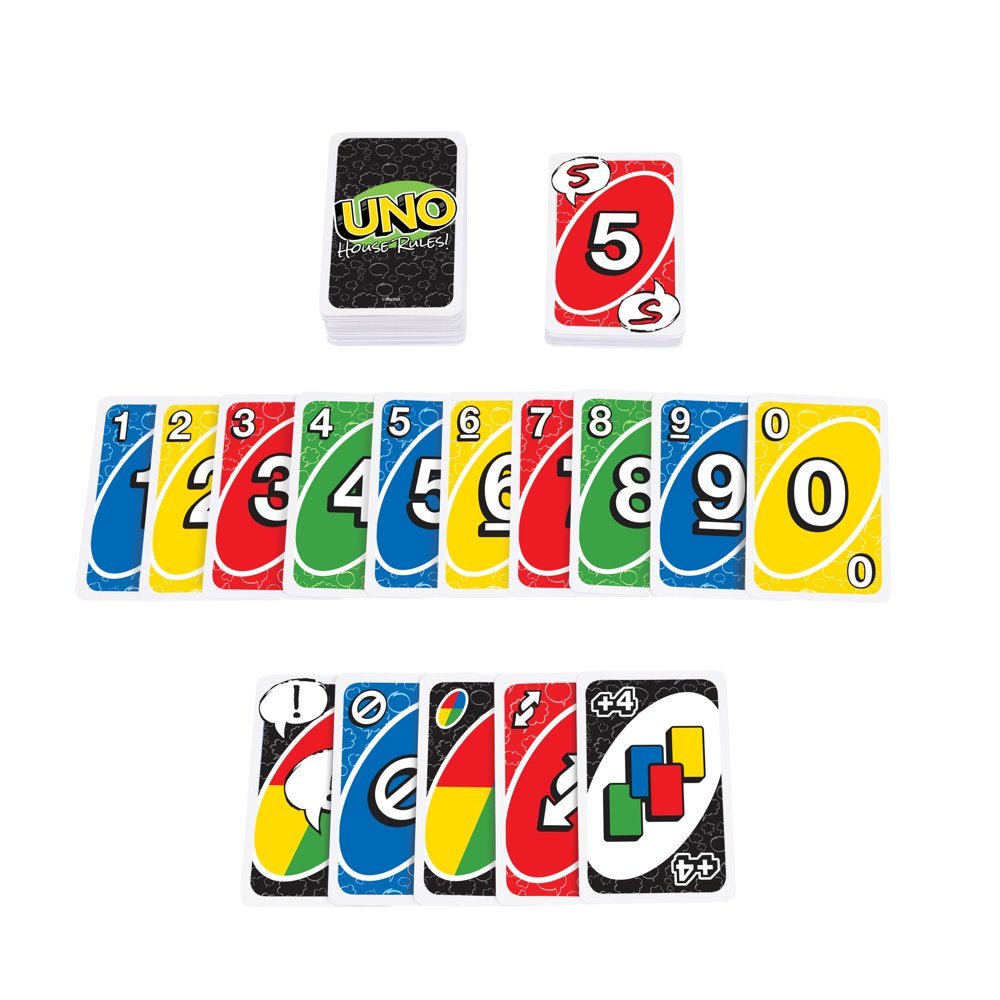 UNO - House Rules - Adult, Family & Game Night, Travel, Camping & Party - The Toy Base