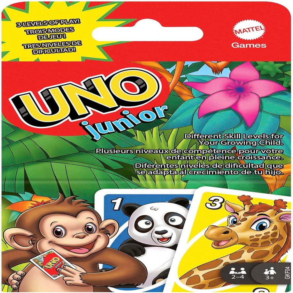 UNO - Jungle Junior Edition -Card Game for Kids with Simple Rules & Animal Matching for 2-4 Players - The Toy Base