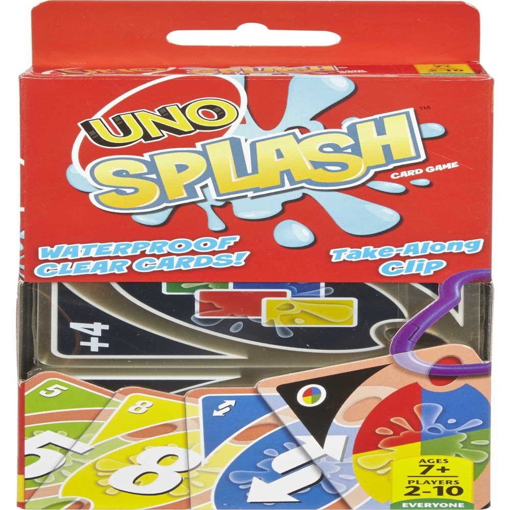 UNO - Splash, for Outdoor Camping - Travel and Family Night - Water-Resistent Cards - The Toy Base