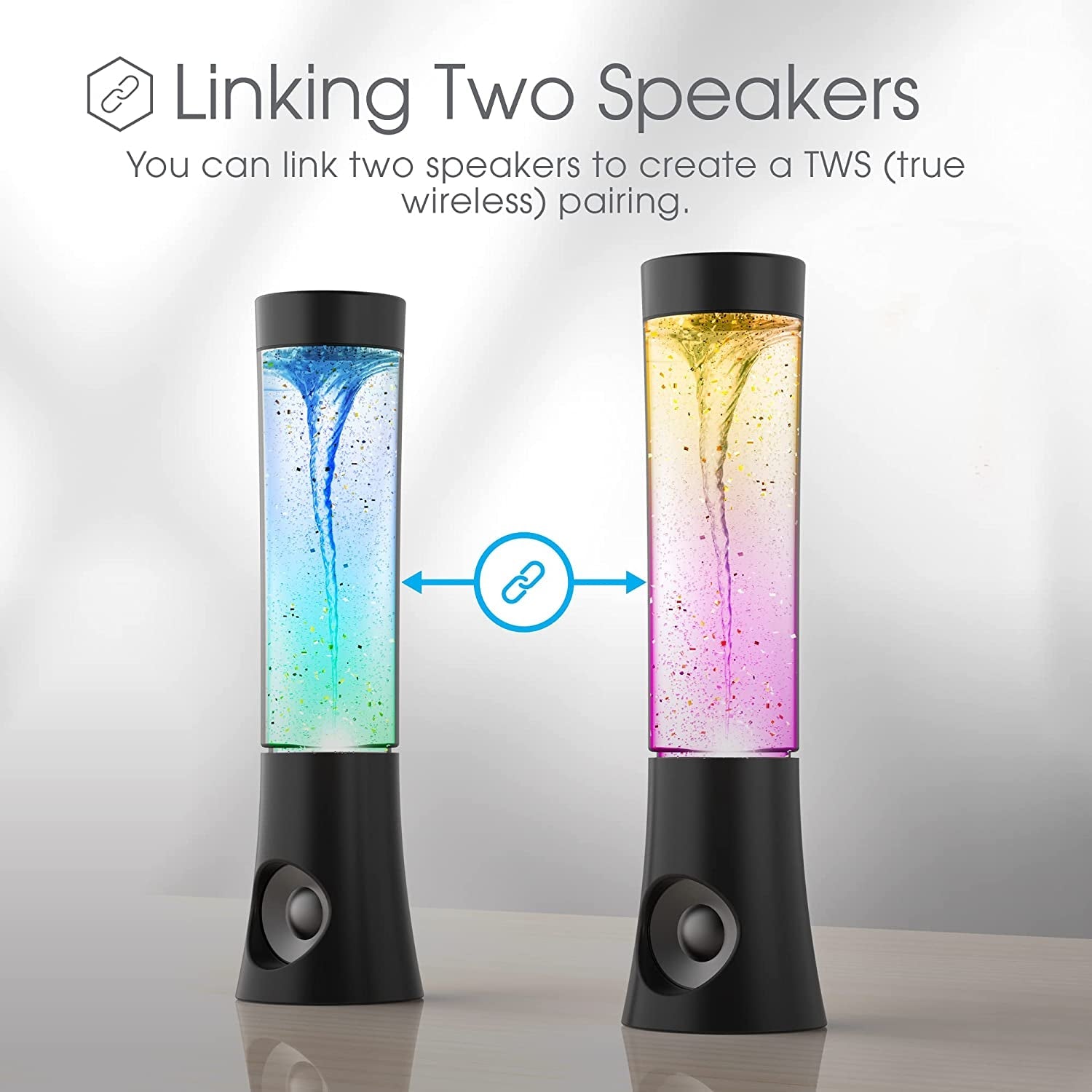 Vortex Tornado TWS Bluetooth Speaker, 7 LED Light Show, Portable Speaker, Tornado Feature, Connect 2 Speakers at a Time, Bass Boosted, Home and Outdoor Speaker, Rechargeable Speaker - The Toy Base