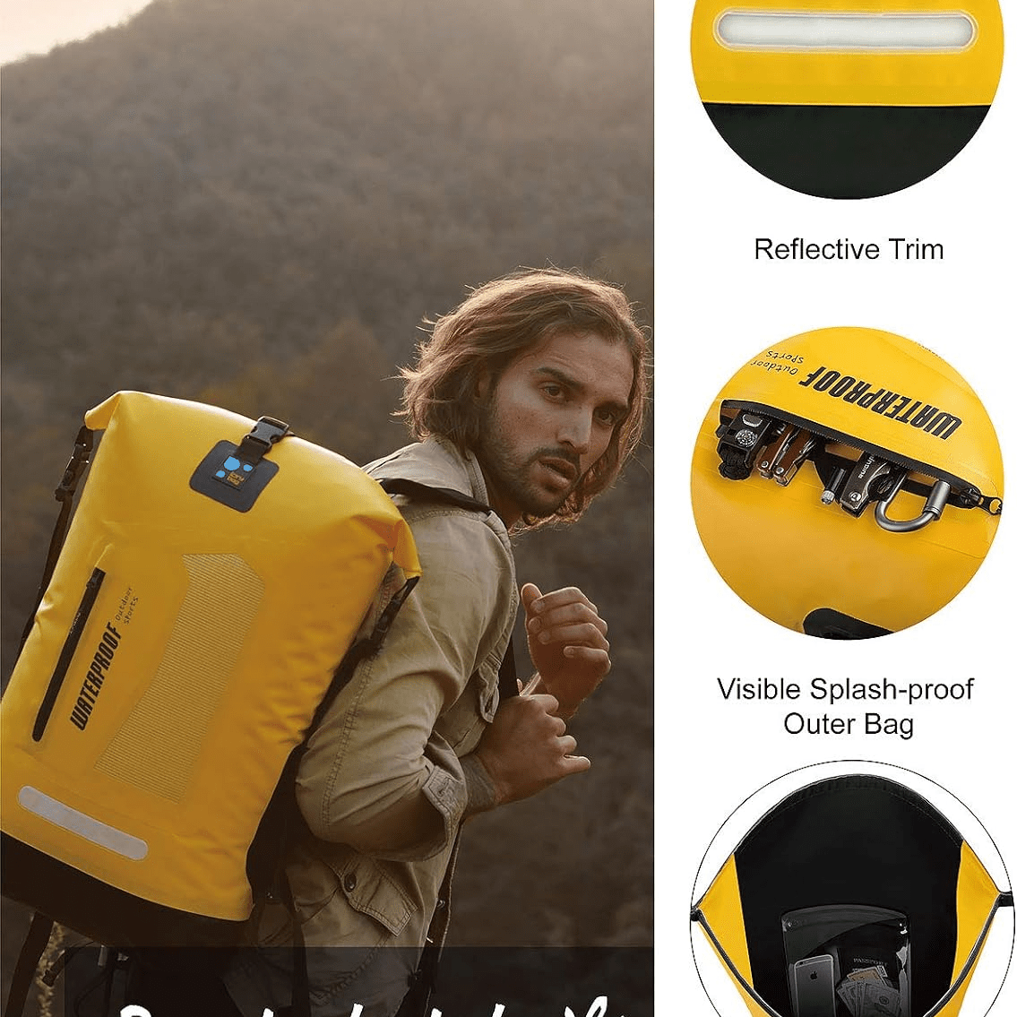 Waterproof Backpack Dry Bag 20L/30L/40L, Floating Dry Backpack Waterproof for Men, Dry Sack Waterproof Bag for Backpacking Kayak - The Toy Base