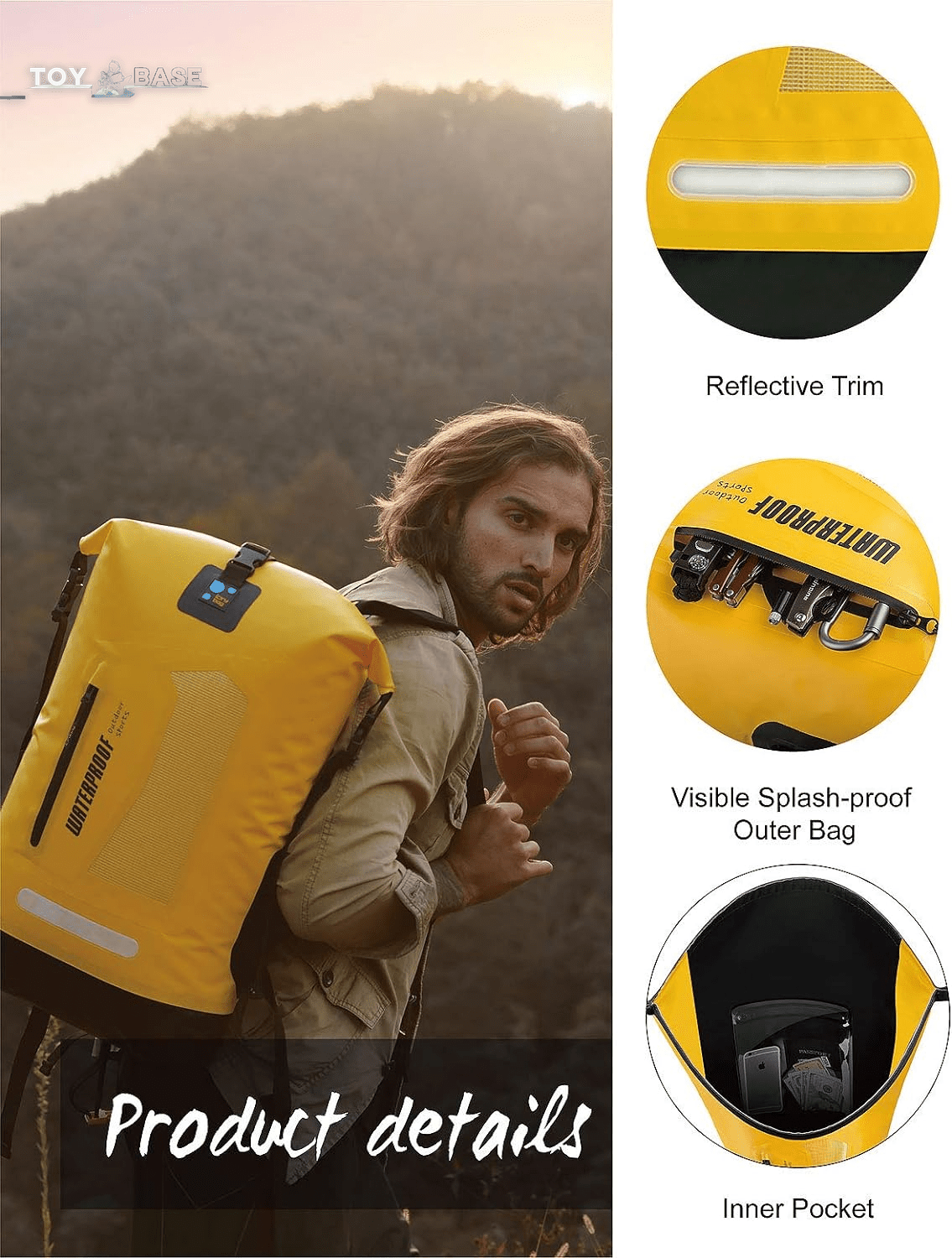 Waterproof Backpack Dry Bag 20L/30L/40L, Floating Dry Backpack Waterproof for Men, Dry Sack Waterproof Bag for Backpacking Kayak - The Toy Base