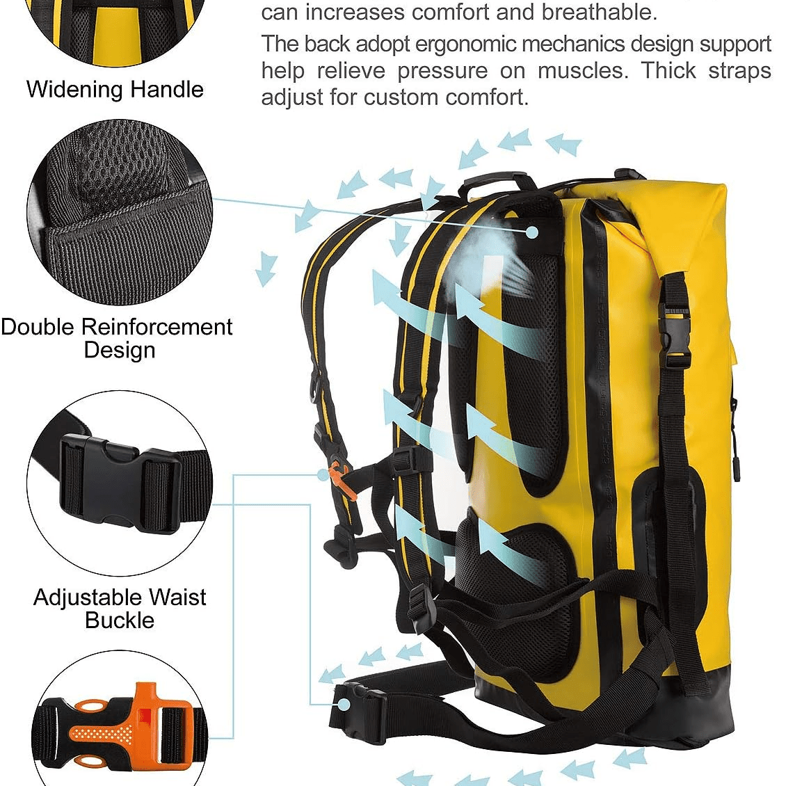 Waterproof Backpack Dry Bag 20L/30L/40L, Floating Dry Backpack Waterproof for Men, Dry Sack Waterproof Bag for Backpacking Kayak - The Toy Base