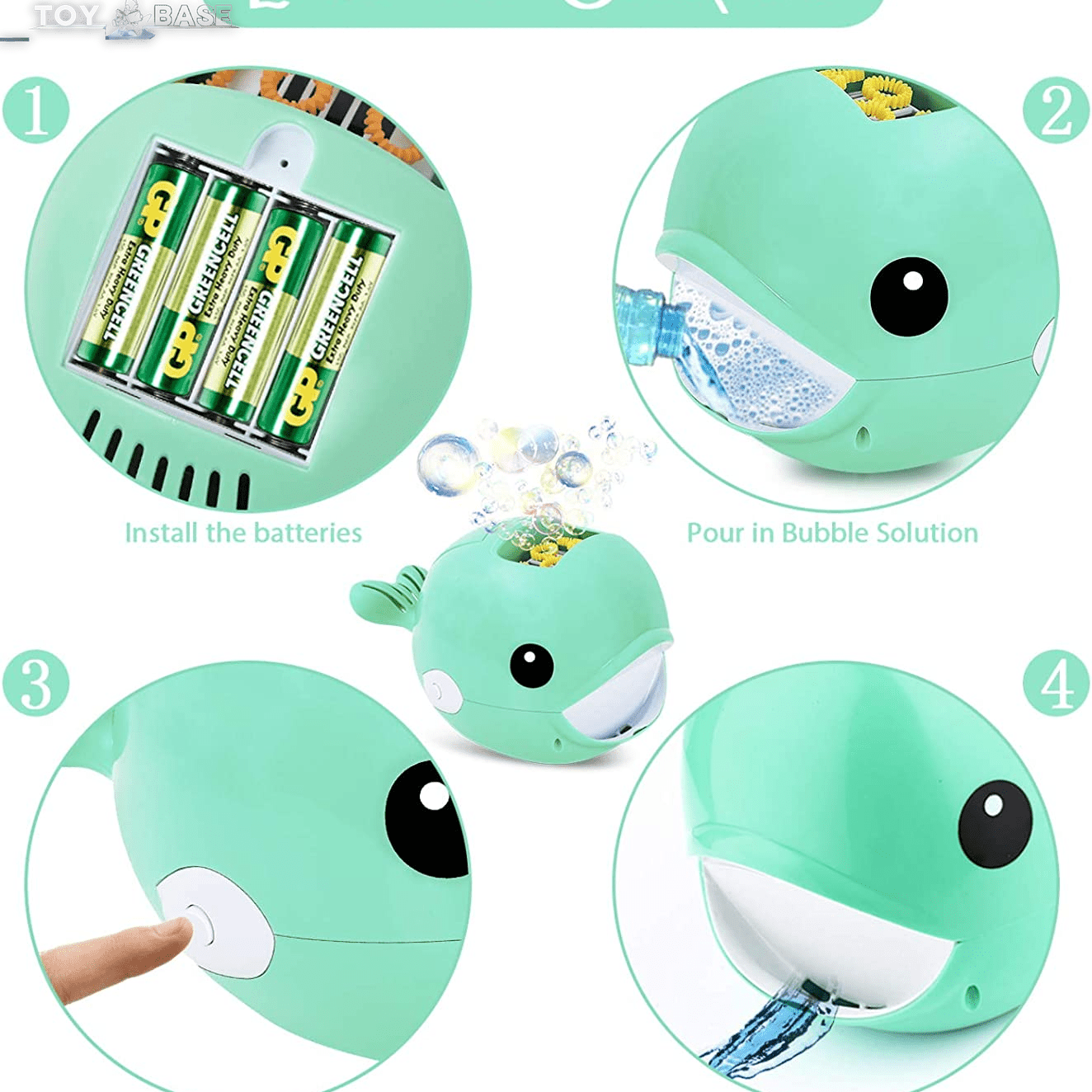 Whale Bubble Machine - Automatic & Durable - Portable Bubble Maker - The Toy Base