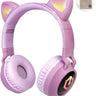 Wireless Bluetooth Headphones for Kids, Kid Headphone Over-Ear with LED Lights, Foldable Headphones with Microphone,Volume Limited, Wireless and Wired Headphone for Phones,Tablets,Pc,Laptop - The Toy Base