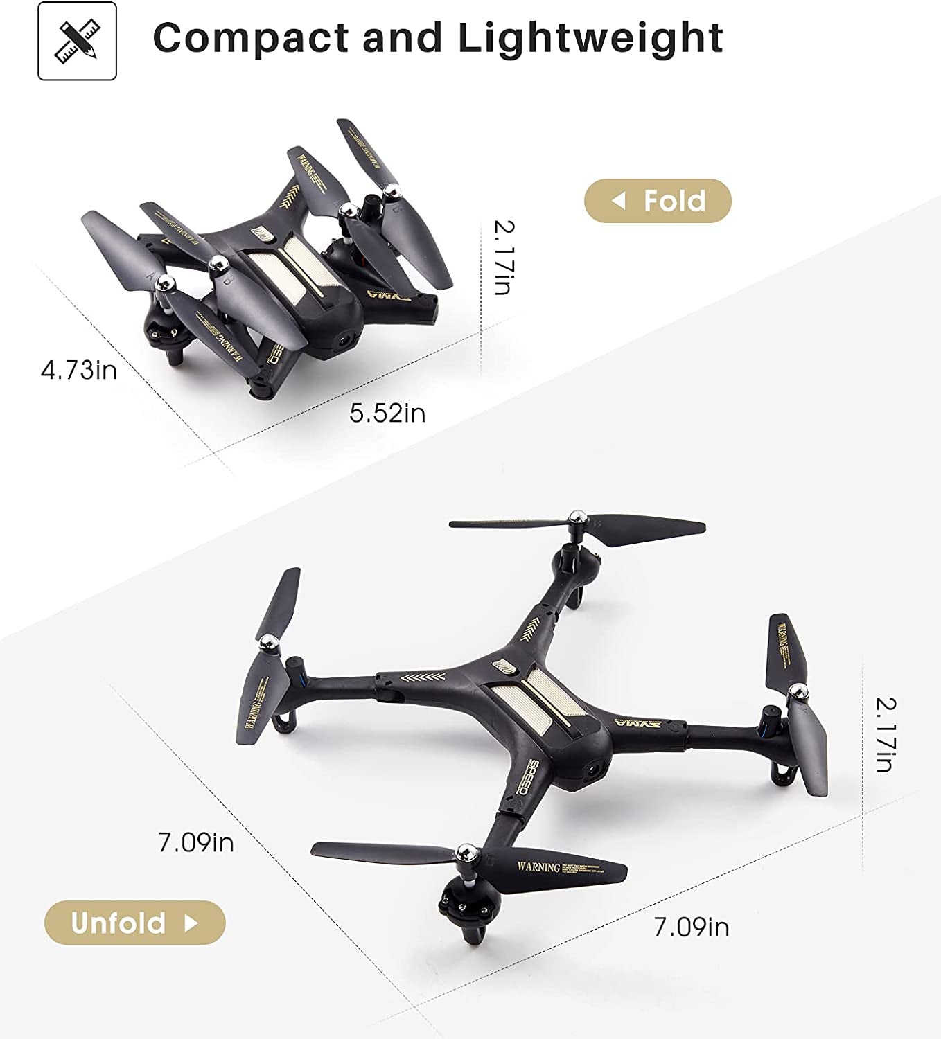 X600 Foldable Drone with Altitude Hold and Headless Mode for Adults without Camera, RC Quadcopter with One - Key Start, Speed Adjustment and 3D Flip for Kids Beginners, Easy to Fly - I Love 💕