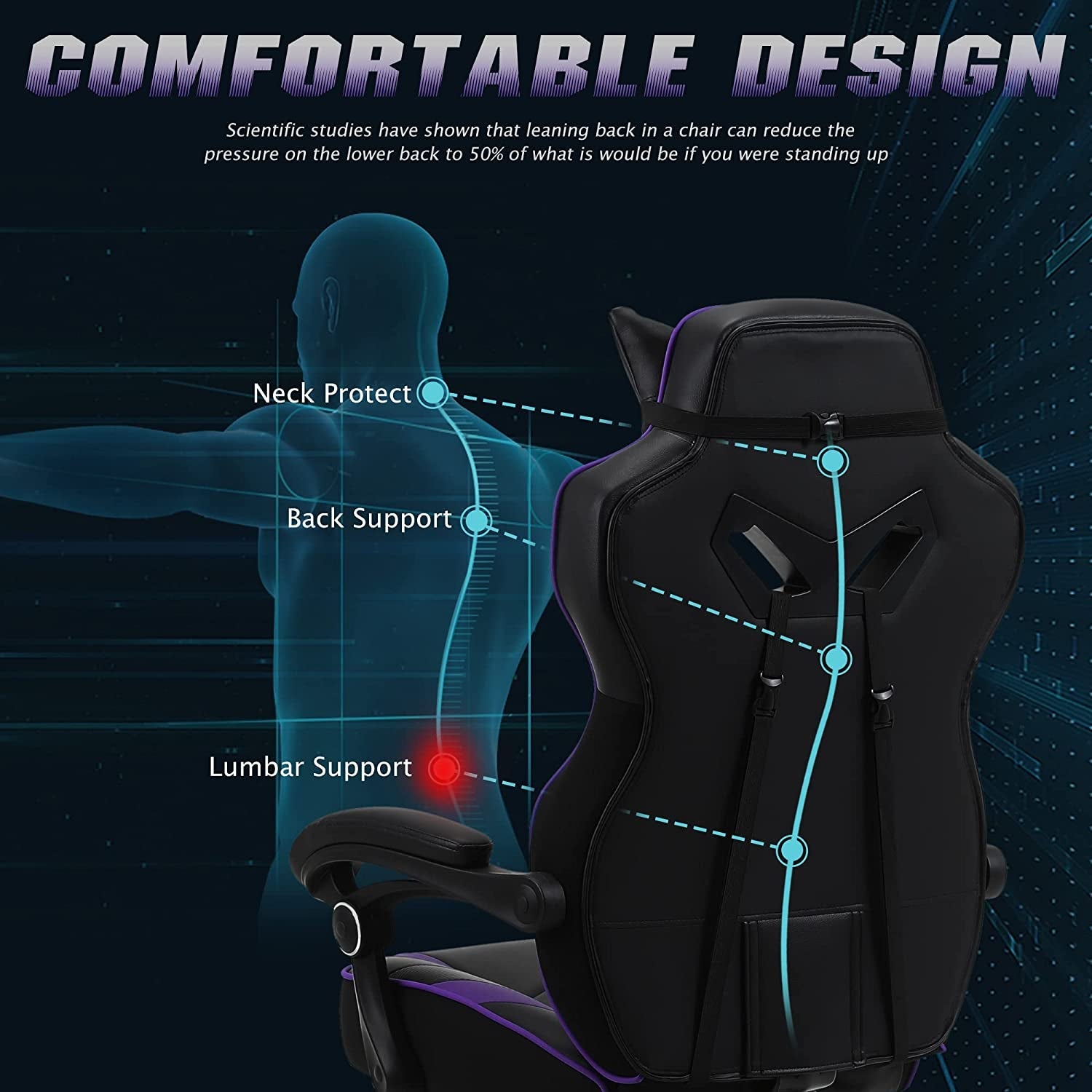 ZEANUS Gaming Chair - Reclining Computer Chair with Footrest High Back Gamer Chair with Massage Large Computer Gaming Chair Racing Style Chair for Gaming Big and Tall Gaming Chairs for Adult - I Love 💕