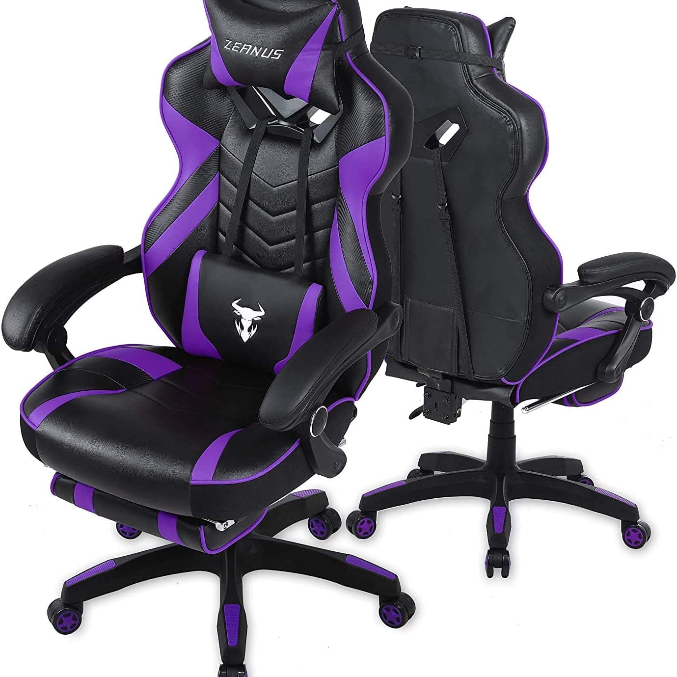 ZEANUS Gaming Chair - Reclining Computer Chair with Footrest High Back Gamer Chair with Massage Large Computer Gaming Chair Racing Style Chair for Gaming Big and Tall Gaming Chairs for Adult - I Love 💕