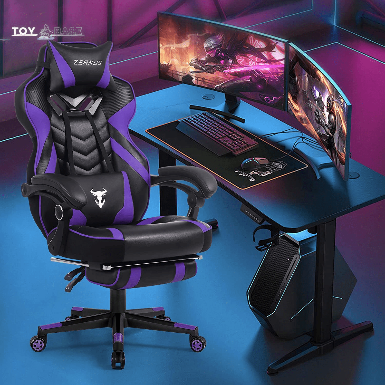 ZEANUS Gaming Chair - Reclining Computer Chair with Footrest High Back Gamer Chair with Massage Large Computer Gaming Chair Racing Style Chair for Gaming Big and Tall Gaming Chairs for Adult - I Love 💕