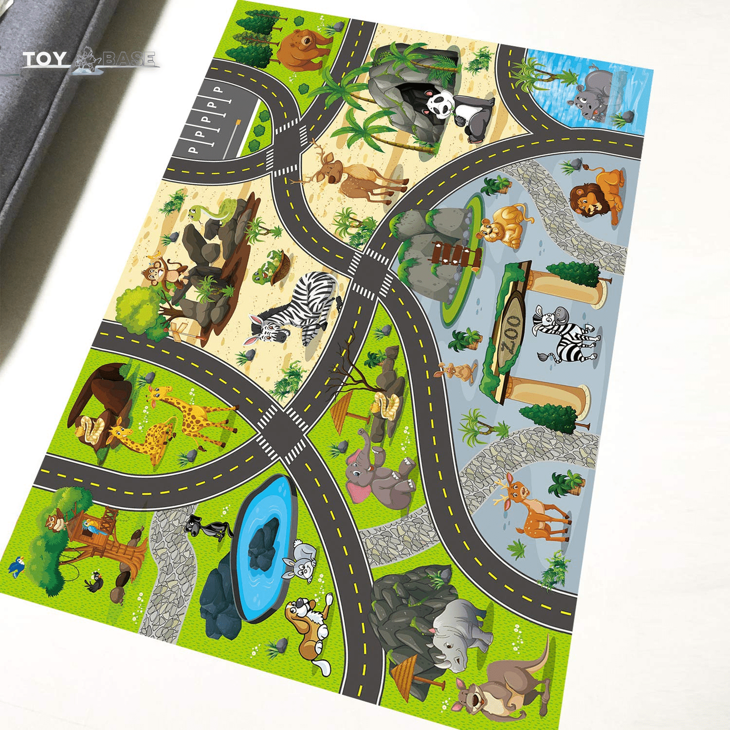 Zoo PActivity Playmat,Educational Animal Carpet - The Toy Base